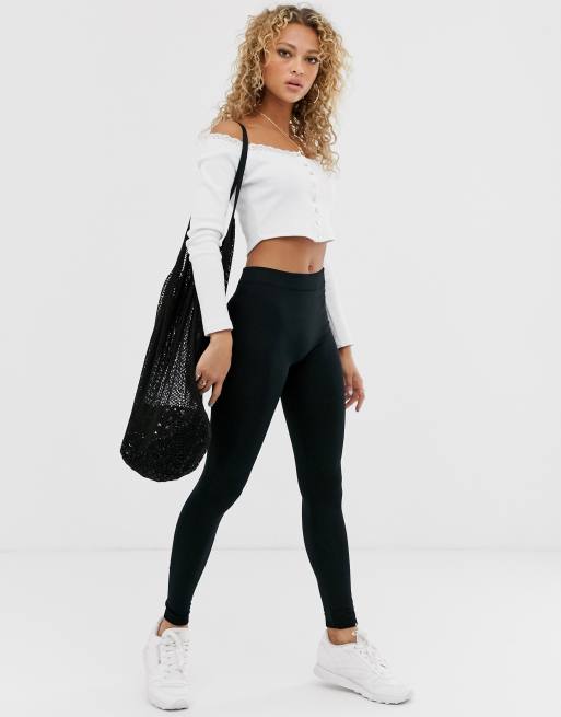 New Look fleece lined leggings in black