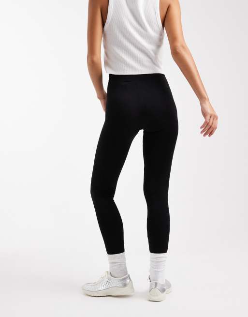 New Look fleece lined seamless leggings in black, 4 of 5