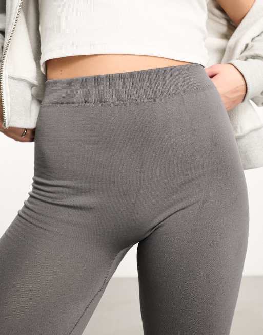New Look fleece lined seamless leggings in grey