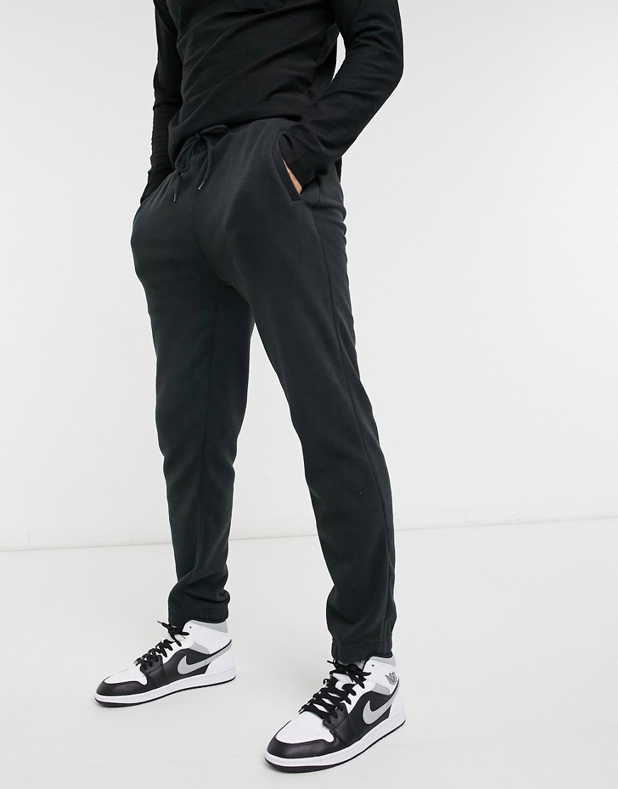 New Look fleece tracksuit sweatpants in black