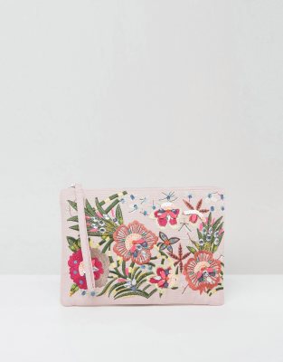 pink clutch bag new look