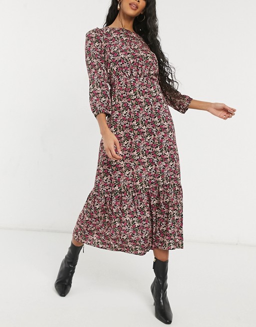 New Look floral midi dress in mixed ditsy floral