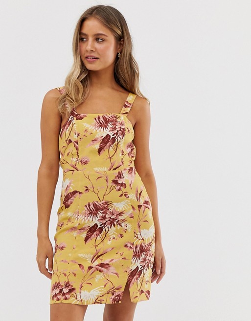 New Look floral print dress in yellow pattern