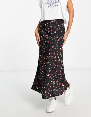 Monochrome Rose Floral Women's Skirt