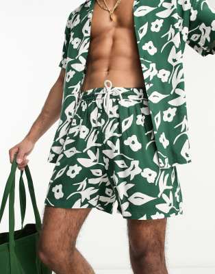 New Look floral short co-ord in green - ASOS Price Checker