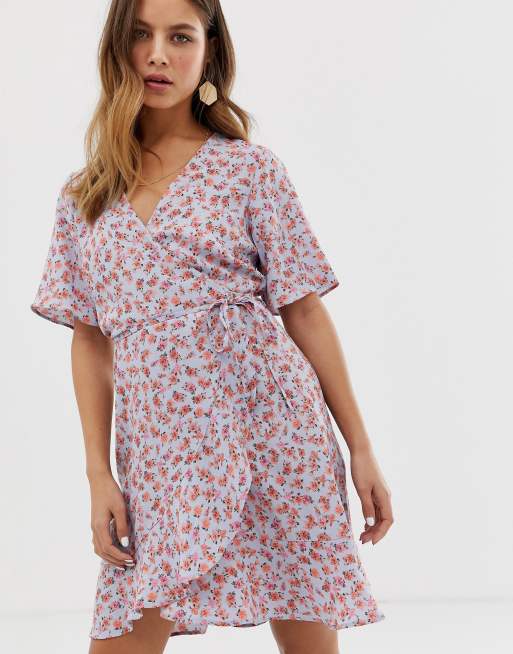 New look floral wrap dress sale