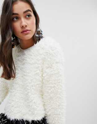 fluffy cream jumper