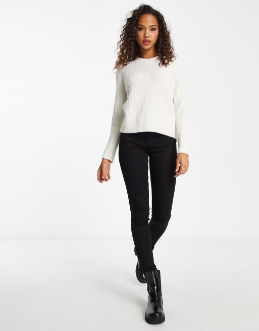 Cotton On cozy crew neck cropped pullover in black