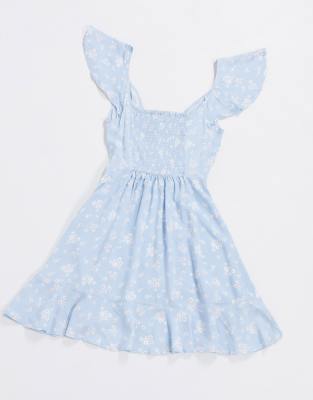 New Look flutter sleeve wrap mini dress 