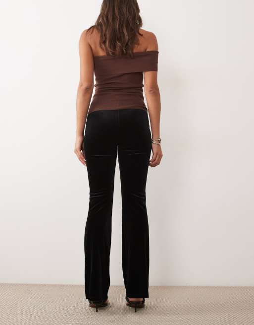 New Look fluwelen flared broek in zwart, 3 van 5