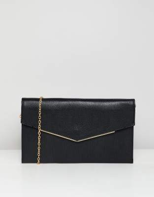 asos black clutch