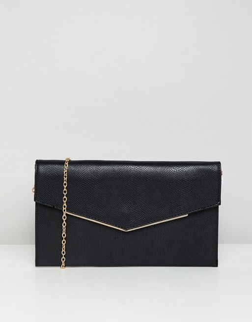 New Look foldover clutch bag in black | ASOS