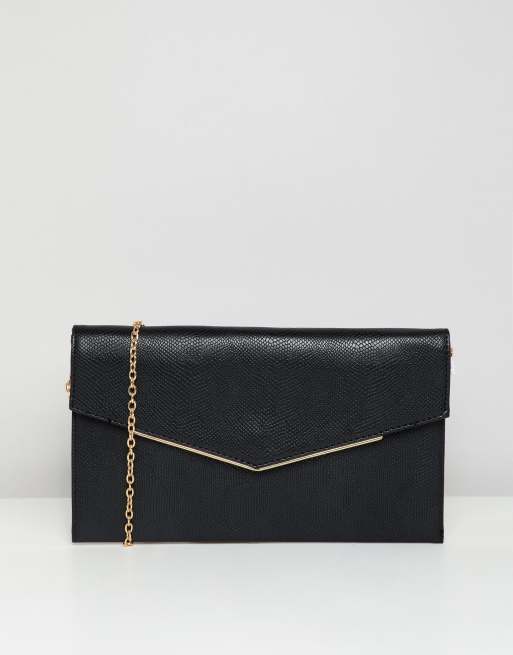 New look best sale black clutch bag