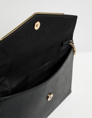 new look black clutch bag