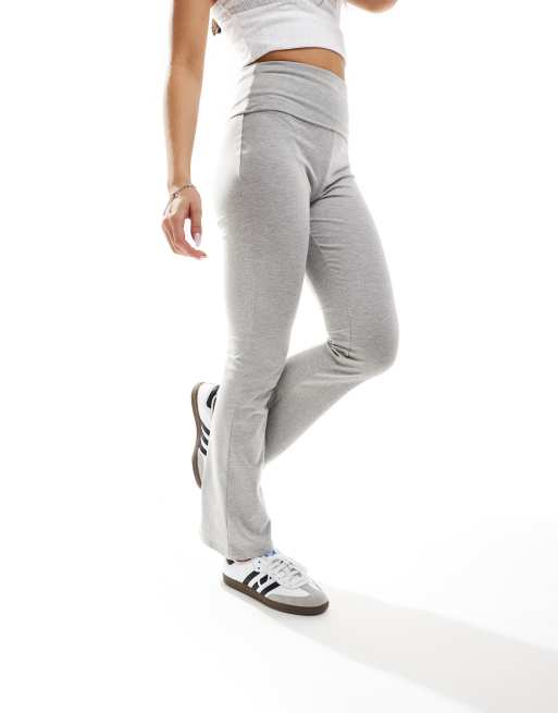 New Look foldover waist leggings in grey ASOS
