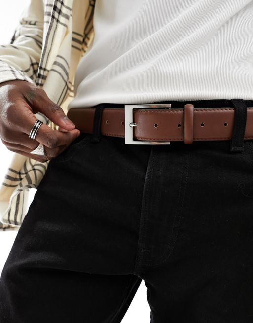 New Look formal belt in tan | ASOS