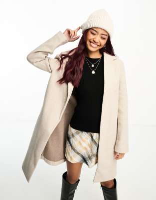 New Look New Look formal coat in stone-Neutral