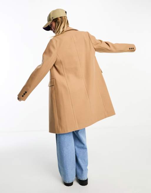 New look button front coat on sale