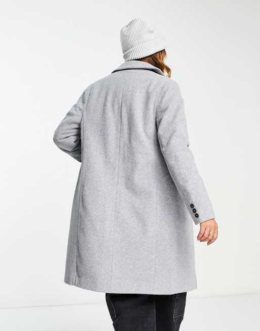 Grey button coat sale