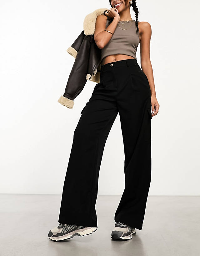 New Look - formal straight cargo trousers in black