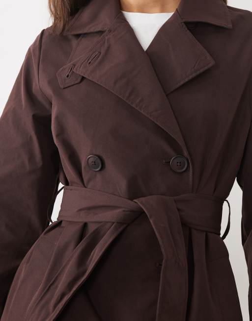 New Look formel trenchcoat i mørkebrun, 2 af 4