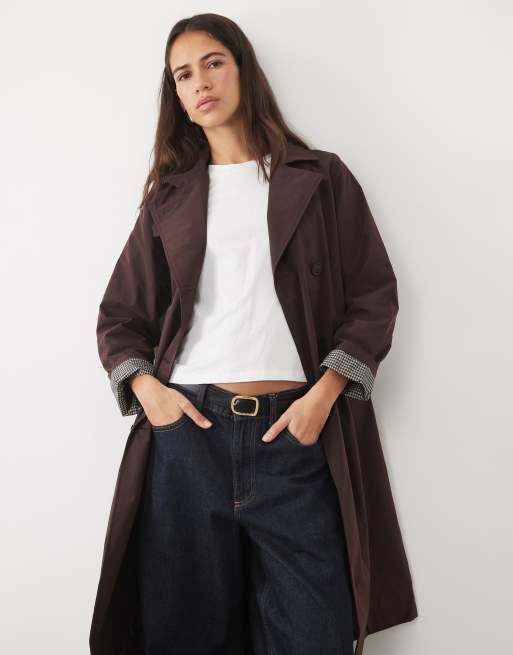 New Look formel trenchcoat i mørkebrun, 3 af 4