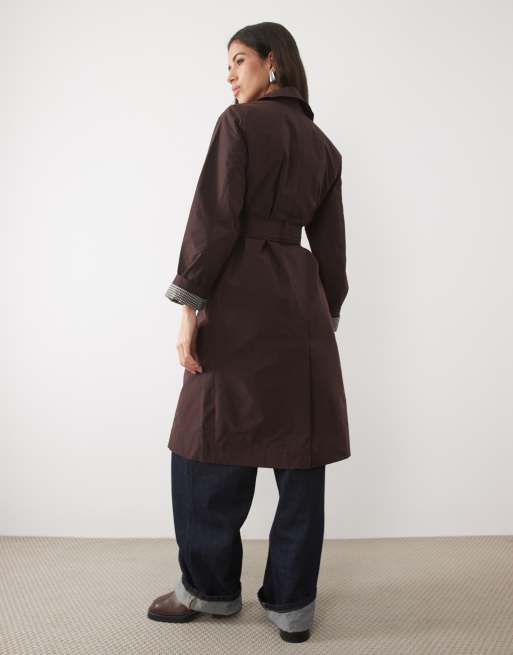 New Look formel trenchcoat i mørkebrun, 4 af 4