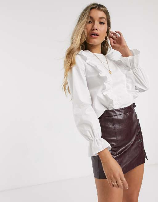 White frill clearance skort new look