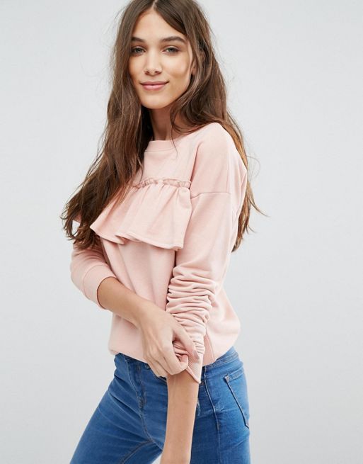New Look Frill Front Sweat Top | ASOS