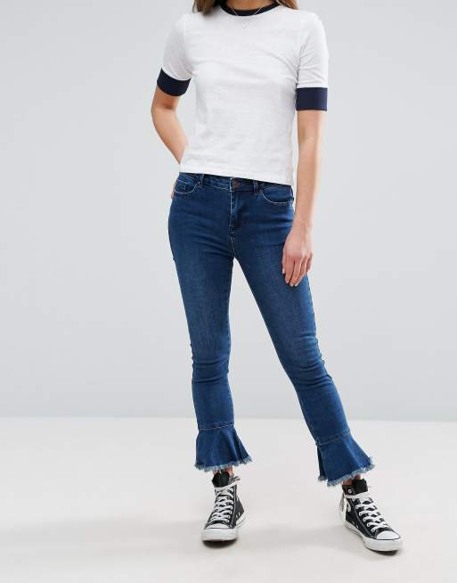New Look Frill Hem Skinny Jeans