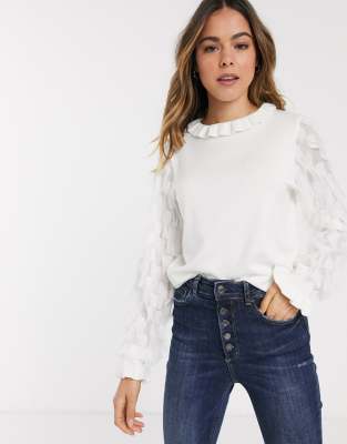 fringe sleeve sweater