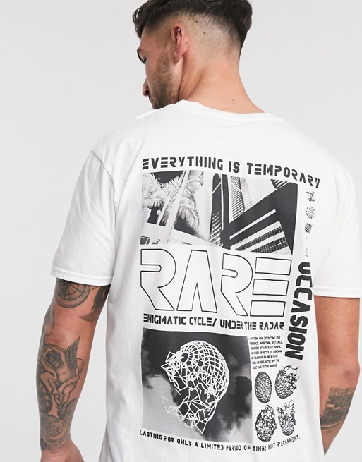 New Look front and back rare print t-shirt in white