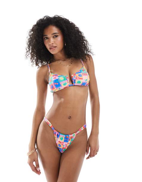 New Look fruit print bikini in multicolour - view 1