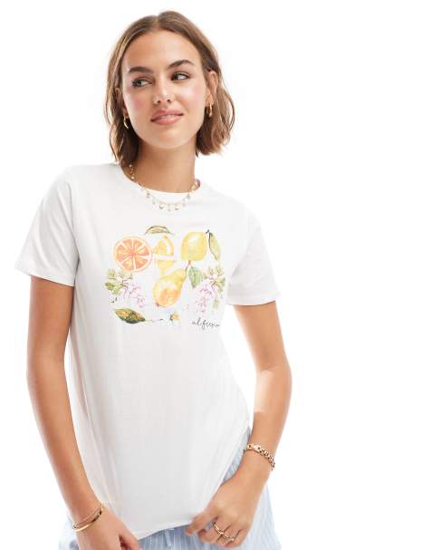 New Look fruit print t-shirt in white - view 1