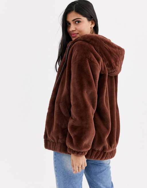 New look cheap fur hoodie