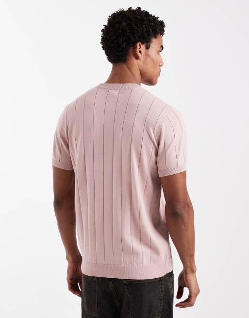 New Look - Gebreid T-shirt in lichtroze, 3 van 5