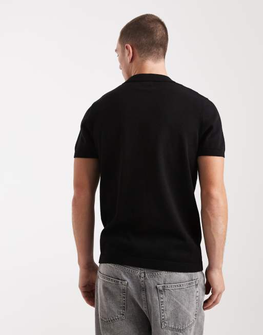 New Look - Gebreide polotop met knoopsluiting in zwart, 3 van 5