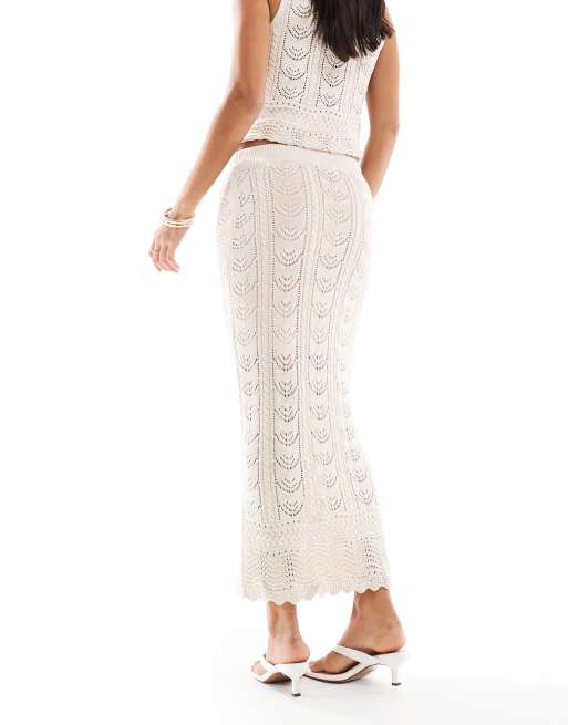 New Look - Gebreide rok met fonkels in crème, deel van co-ord set, 4 van 5