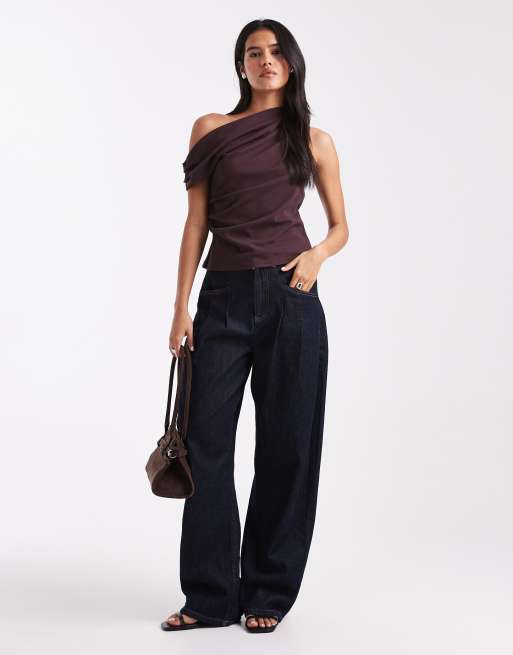 New Look - Gedrapeerde top in pruimenpaars, 2 van 4