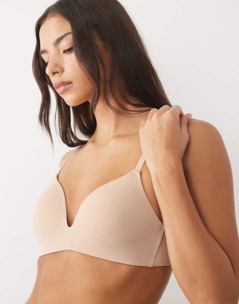 New Look geformter Triangel-BH in Beige - view 1