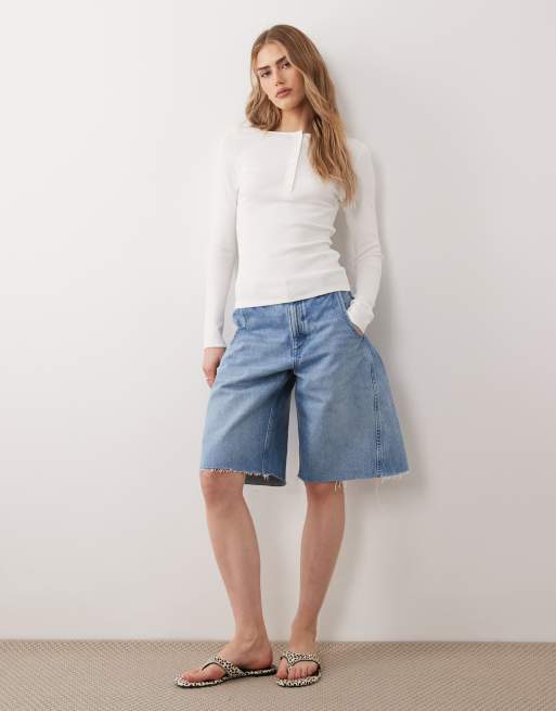 New Look - Gehaakte top met knoopsluiting en lange mouwen in wit , 4 van 4