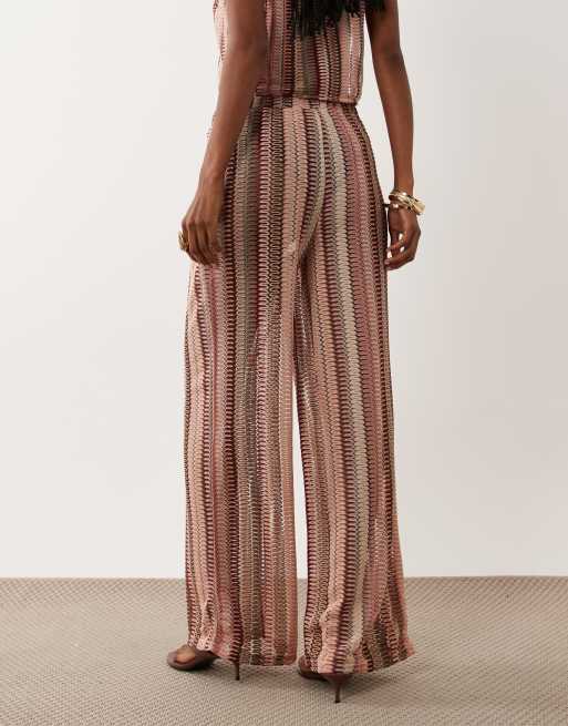 New Look – Gehäkelte Hose in Rosa mit Streifen, Kombiteil, 5 von 5