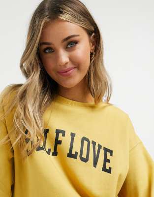 New Look Gelbes Sweatshirt Mit Aufschrift Self Love Iebem Morelos