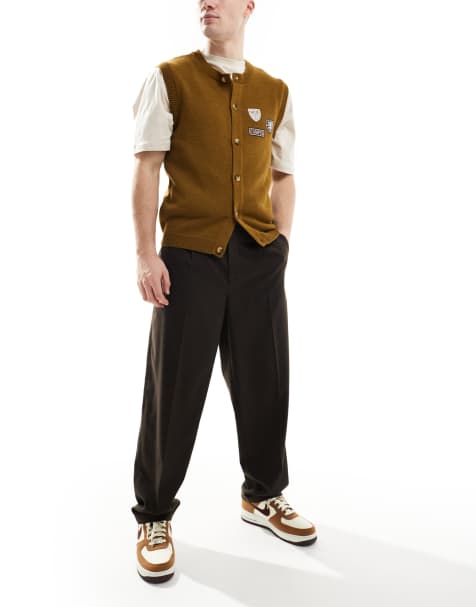 New Look - Geplooide nette broek in donkerbruin - view 1