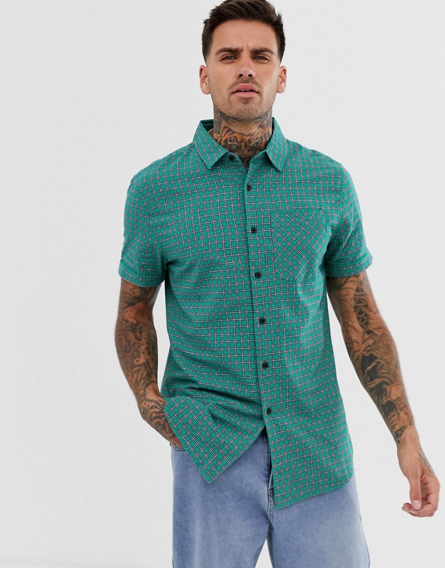 New Look - Geruit regular-fit overhemd in groen