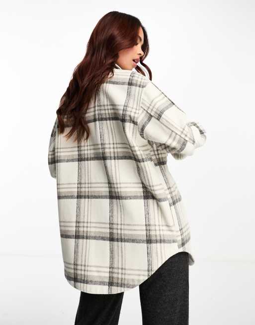 New Look - Geruit shacket in grijs, 2 van 4