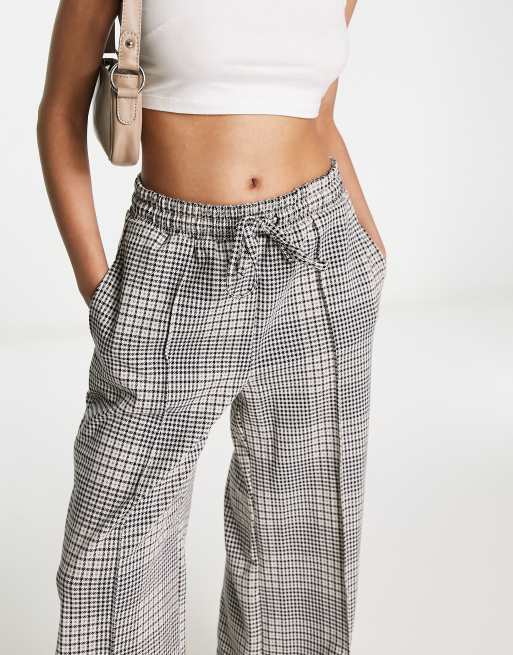 New Look - Geruite broek met wijde pijpen in bruin, 2 van 4