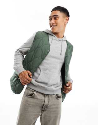New Look – Gestepptes Gilet in Khaki - view 1