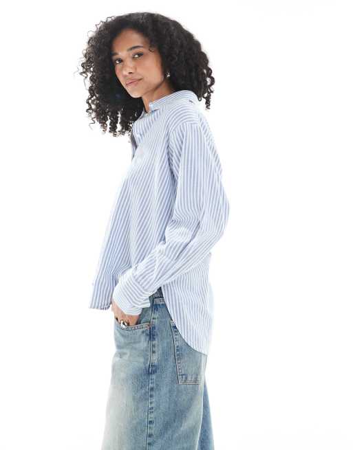 New Look - Gestreept overhemd in blauw, 3 van 4