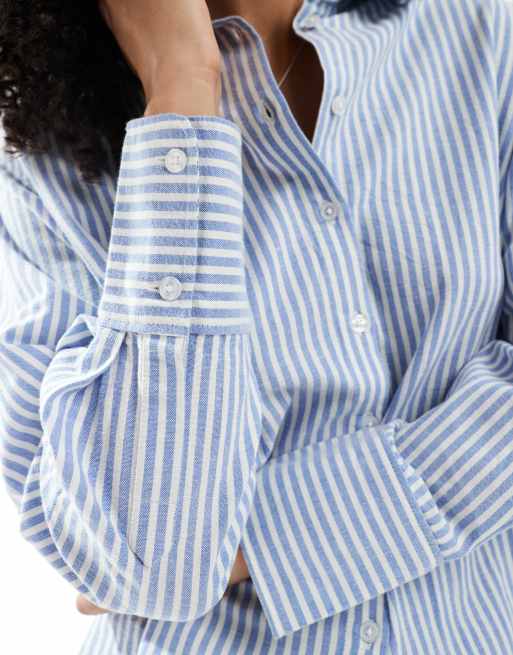 New Look - Gestreept overhemd in blauw, 4 van 4